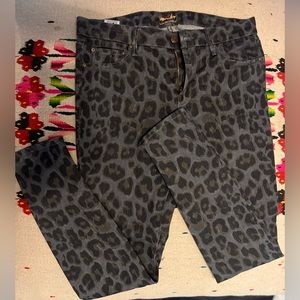 MOTHER Leopard skinny jeans